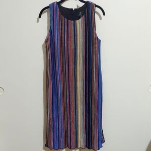 Multi Color Stripe Sleeveless Dress, size 10
